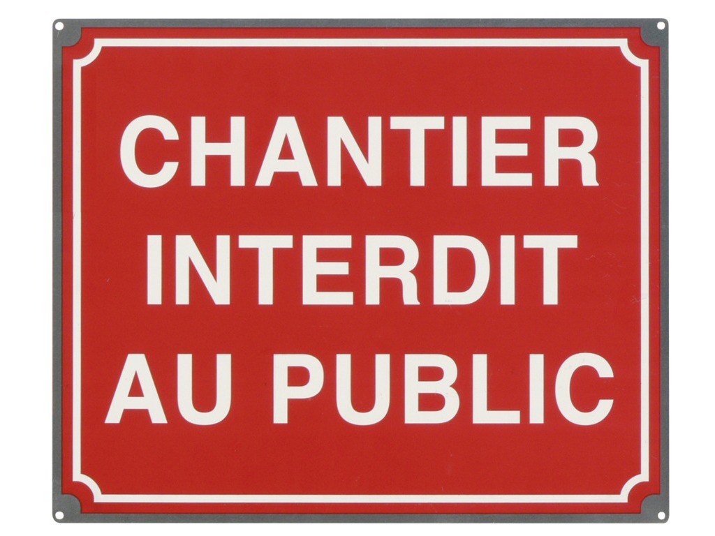 Plaque signalétique de chantier