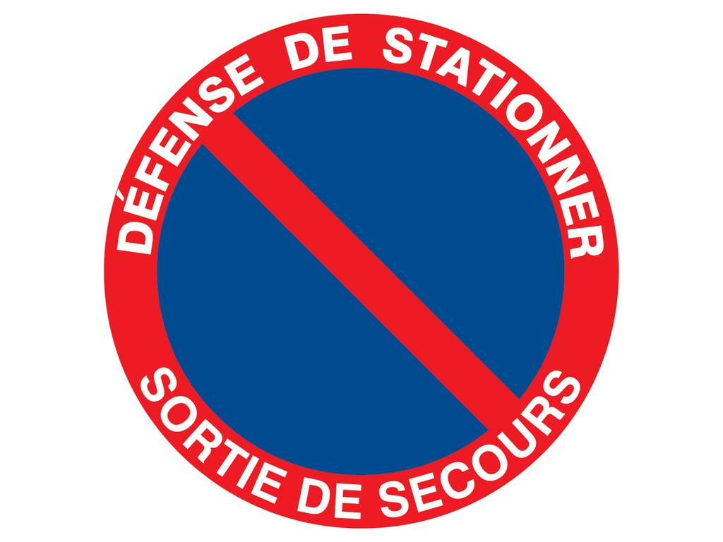 Défense de stationner sortie de secours