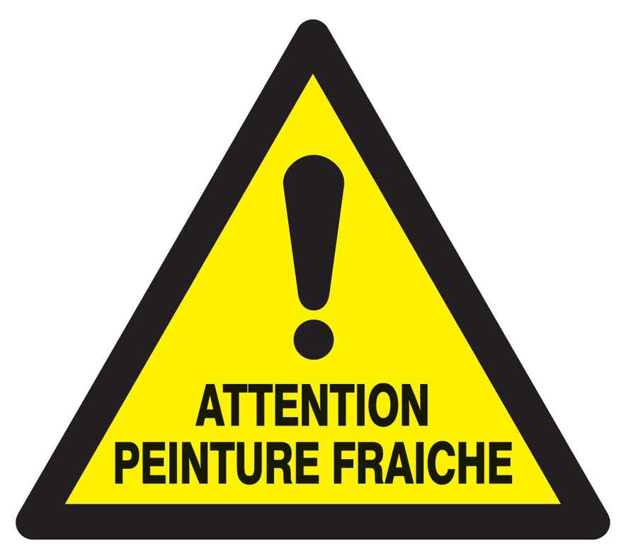 Danger attention peinture fraîche