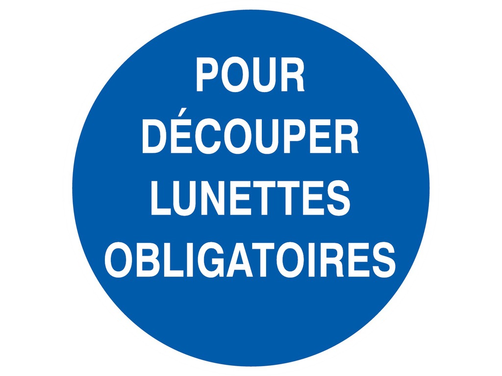 Pour découper lunettes obligatoires