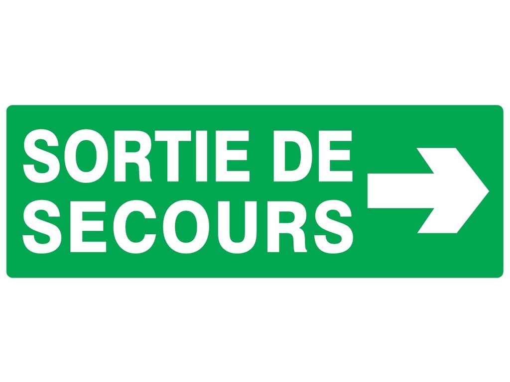 Sortie secours flèche à droite