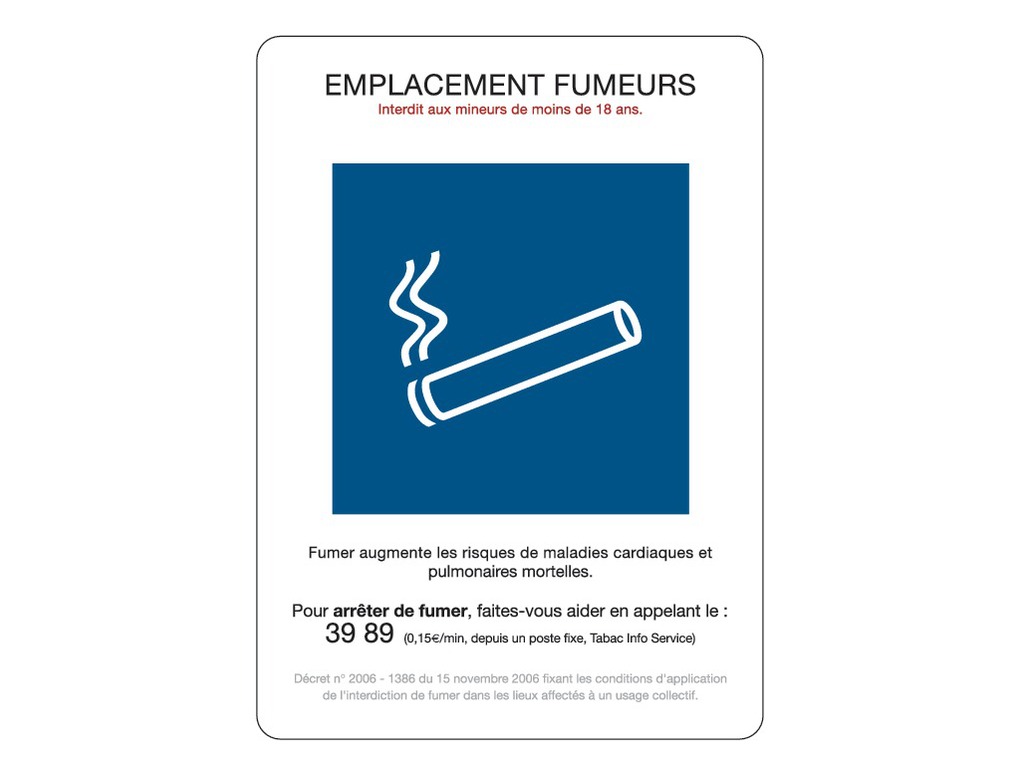 Emplacement fumeurs + Décret