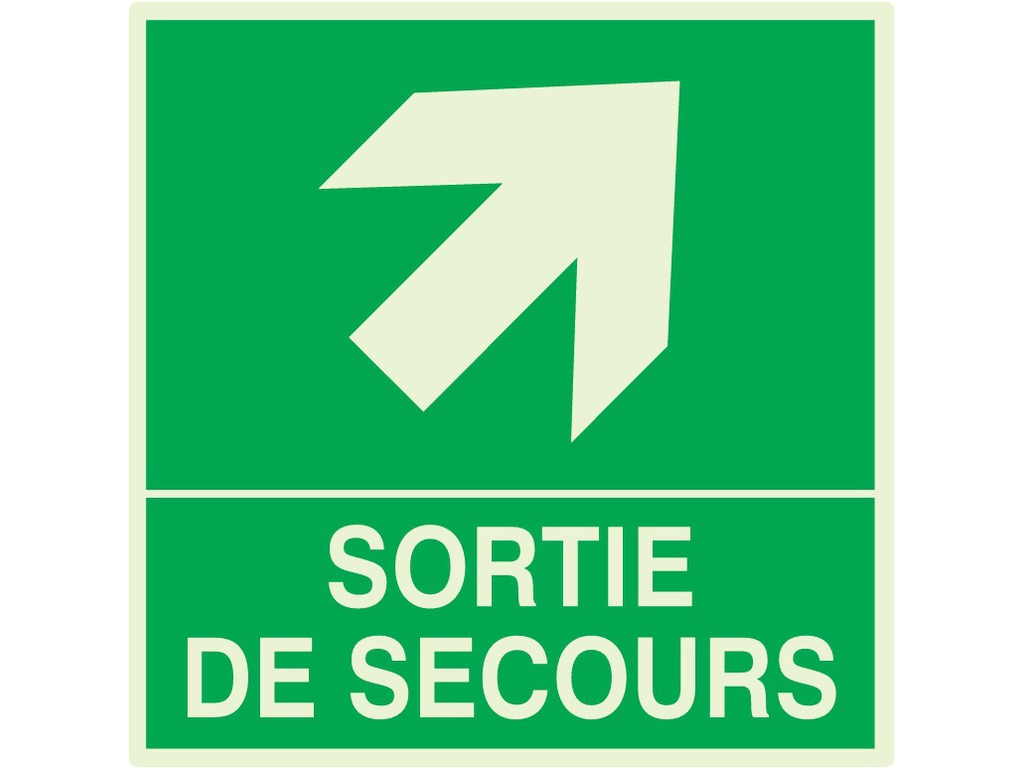 Sortie de secours en haut à droite