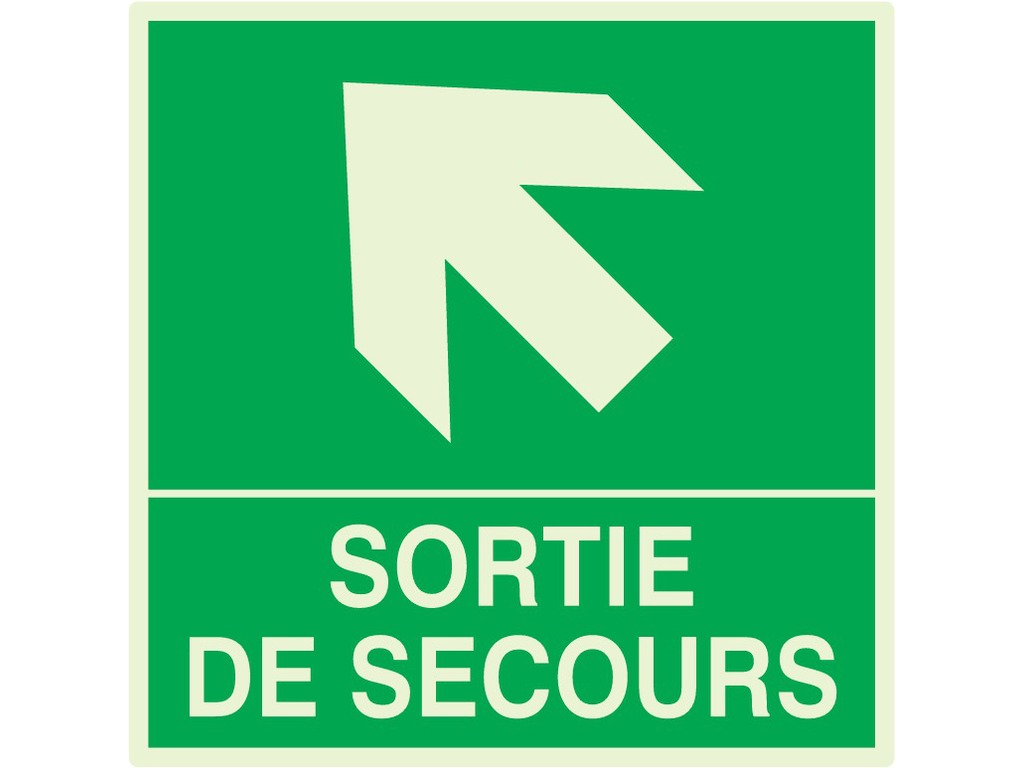 Sortie de secours en haut à gauche