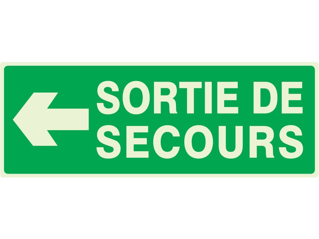 Sortie secours flèche à gauche