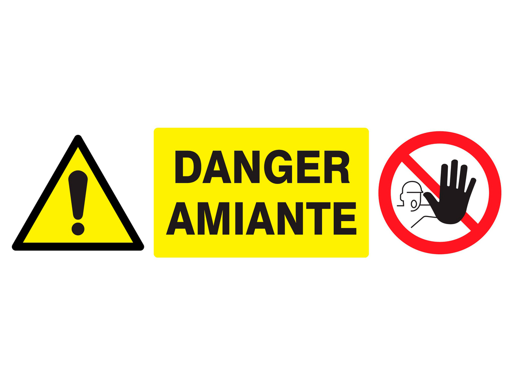 Etiquette de sécurité danger amiante le lot de 10