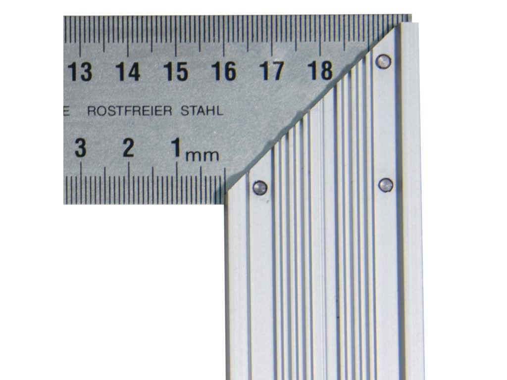 Équerre droite et d’onglet lame INOX talon alu