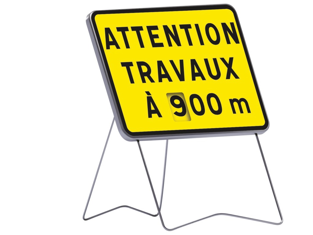 KC1 Attention travaux (disque chiffres)