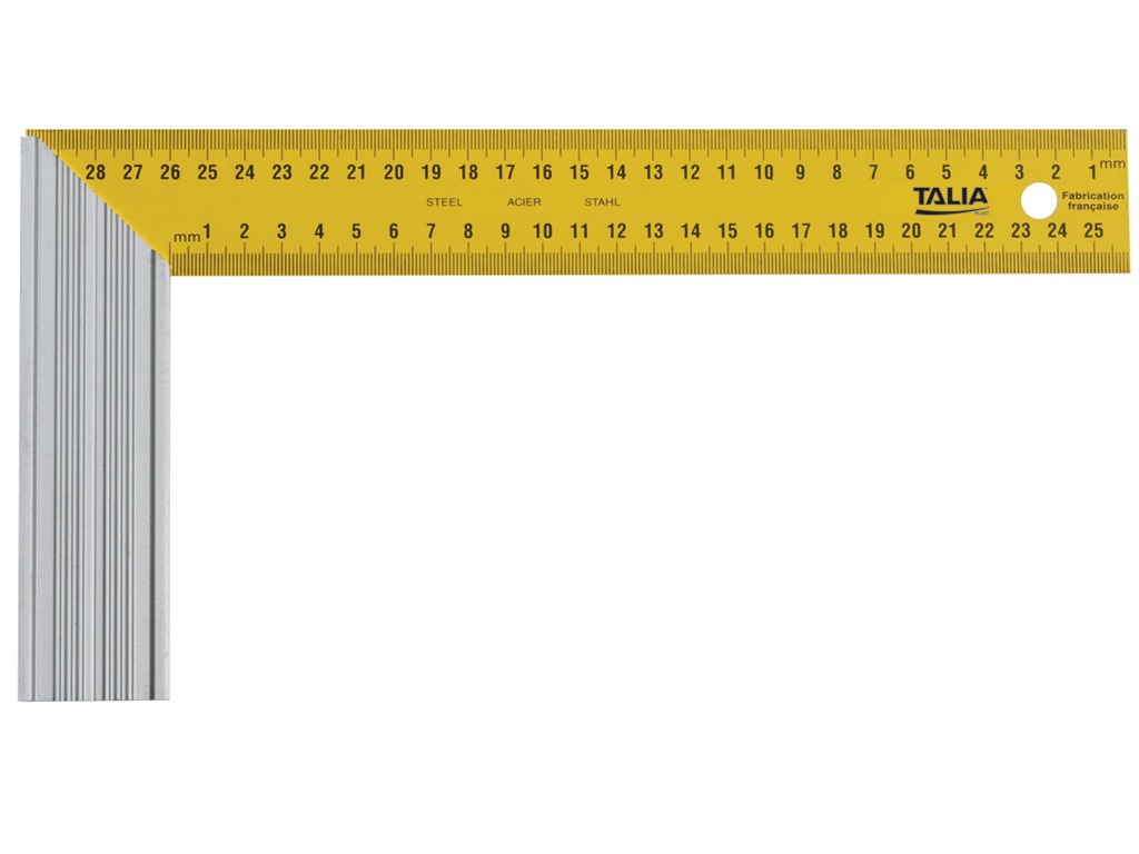 Équerre droite et d’onglet lame acier talon alu