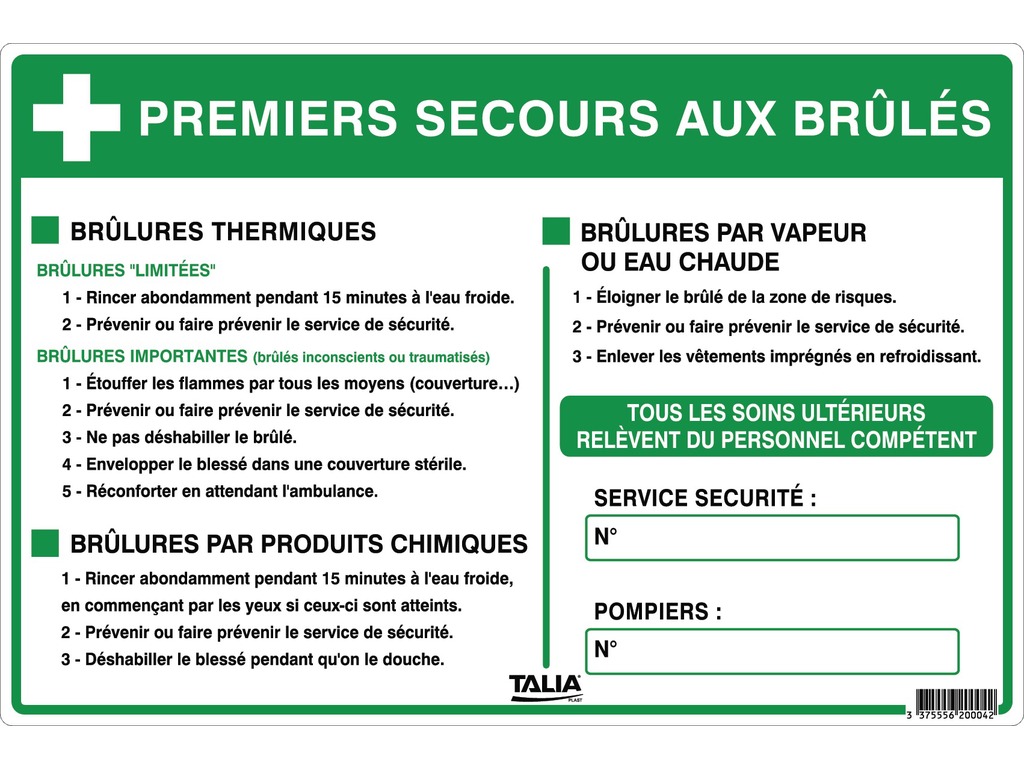 Guide des premiers soins aux brûlés