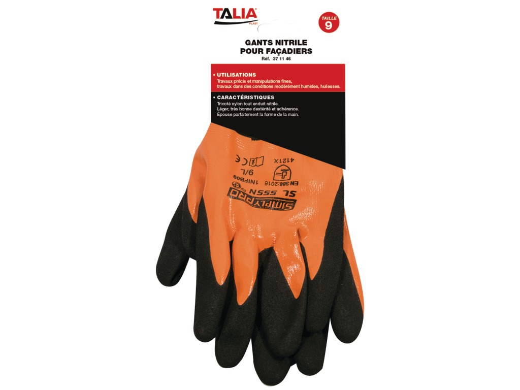 Gants nitrile pour façadiers