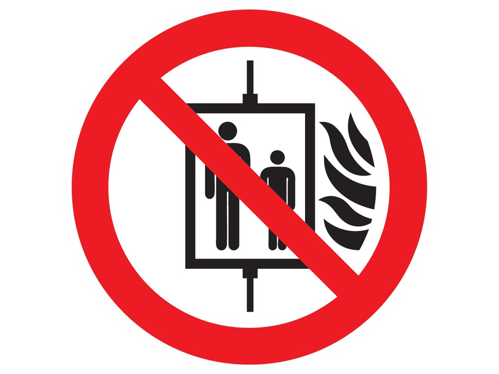 Interdiction d'utiliser l'ascenseur en cas d'incendie