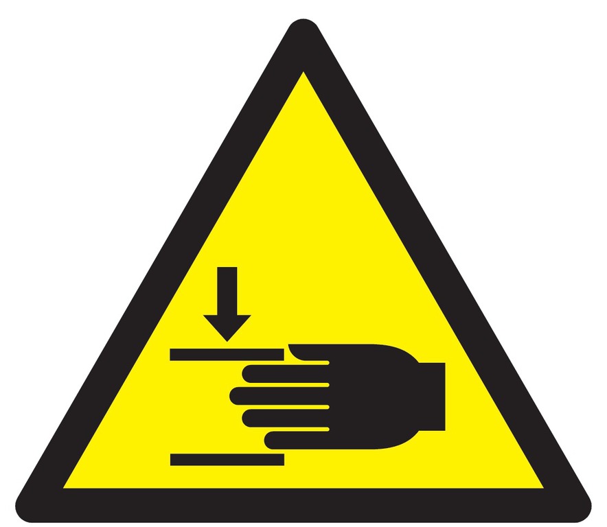Danger, écrasement des mains