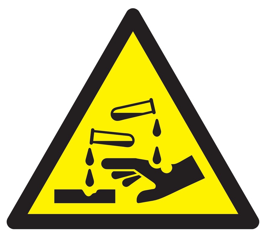 Danger, substances corrosives