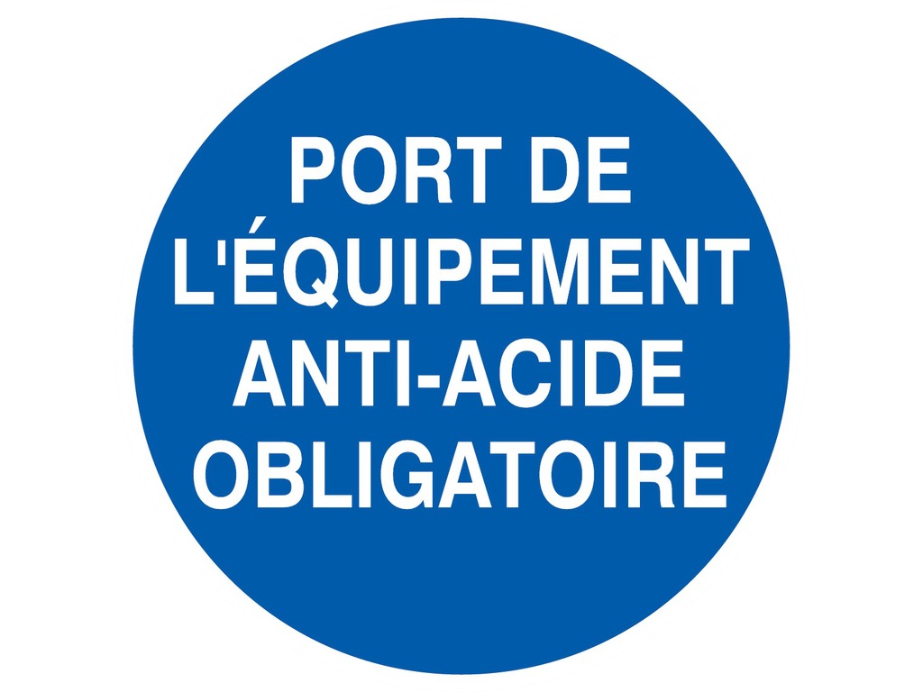 Port des équipements anti-acide obligatoire