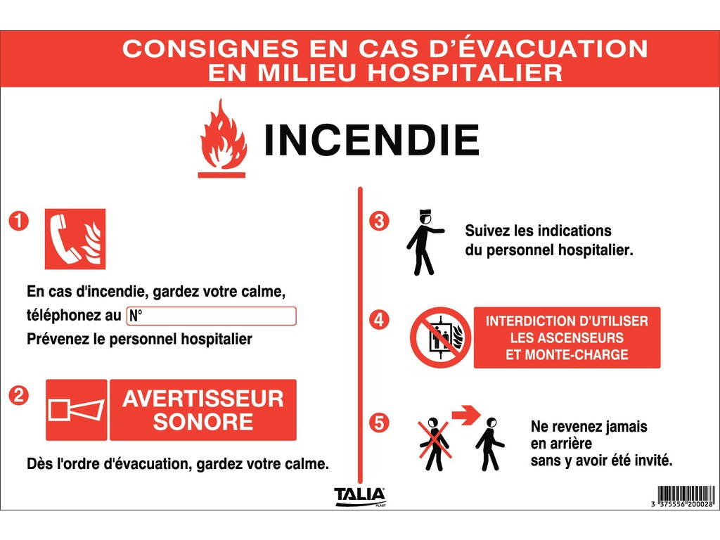 Consignes Incendie en cas d’évacuation en milieu hospitalier