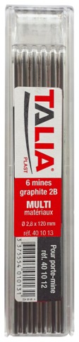 Boîte de 6 mines 2,8 mm pour porte-mine