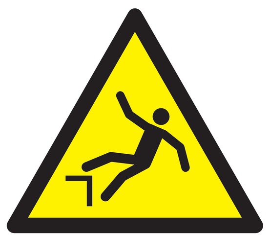 Danger, chute avec dénivellation