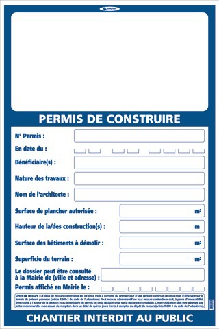 Panneaux Permis de Construire / Démolir