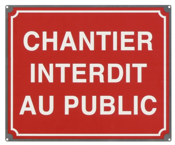 Plaque signalétique de chantier