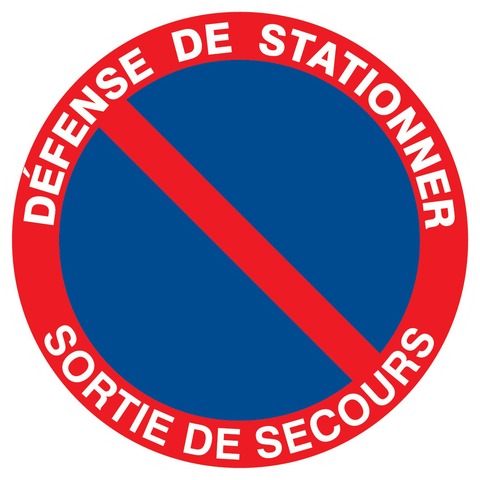 Défense de stationner sortie de secours