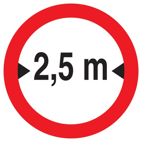 Interdit aux véhicules de plus de 2,5 m de large