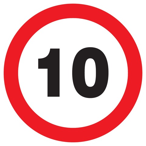 Interdit de rouler à plus de 10 km/h