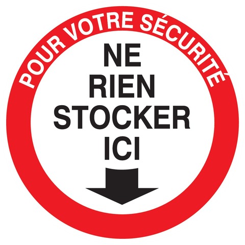 Pour votre sécurité, ne rien stocker ici