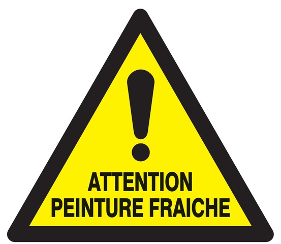 Danger attention peinture fraîche