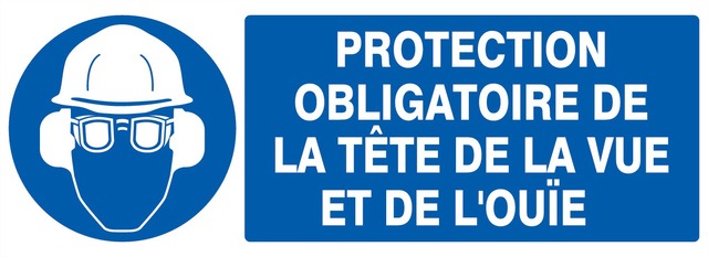 Protection obligatoire de la tête de la vue et de l’ouïe