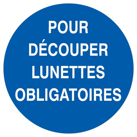 Pour découper lunettes obligatoires