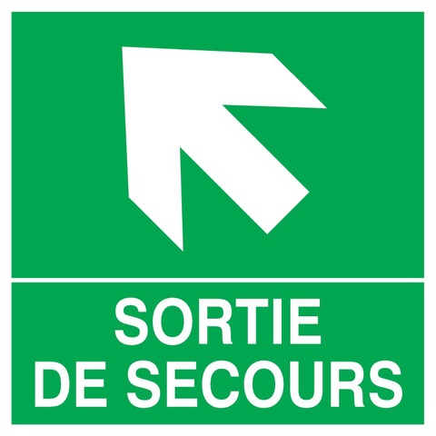 Sortie de secours en haut à gauche