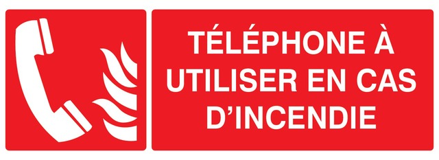 Téléphone à utiliser en cas d'incendie