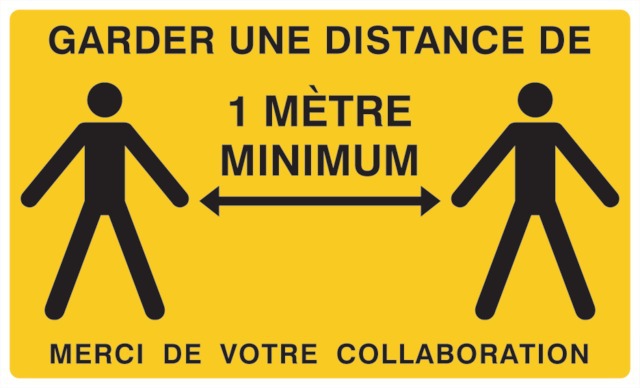 Garder une distance de 1m minimum