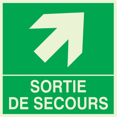 Sortie de secours en haut à droite