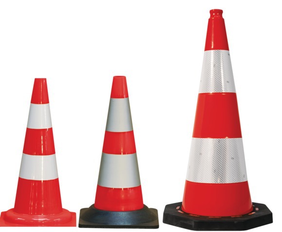Cônes plastiques K5a avec bandes rétroréfléchissantes classe 2