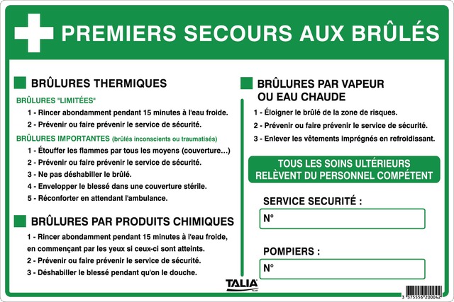 Guide des premiers soins aux brûlés