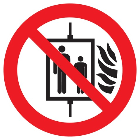 Interdiction d'utiliser l'ascenseur en cas d'incendie