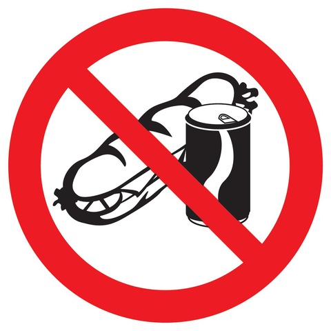 Sandwich et boissons interdits