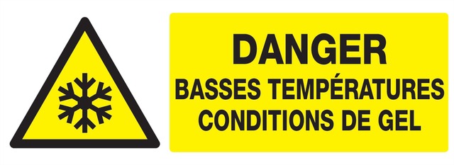 Danger basses températures, conditions de gel
