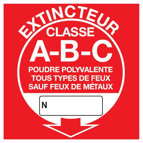 Extincteur classe A-B-C