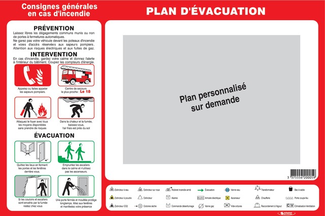 Consignes générales en cas d’incendie (sans plan d’évacuation  personnalisé)