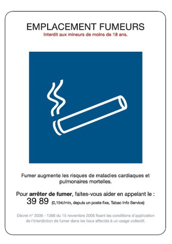 Emplacement fumeurs + Décret