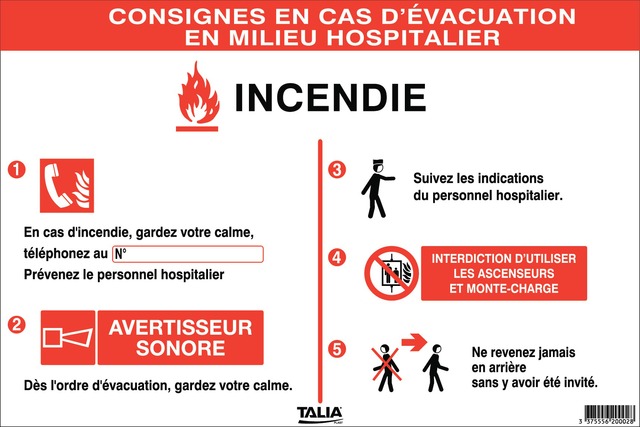 Consignes Incendie en cas d’évacuation en milieu hospitalier