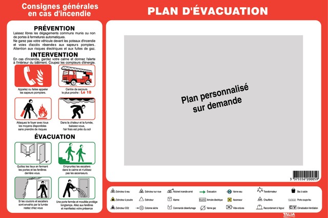 Consignes générales en cas d’incendie (sans plan d’évacuation  personnalisé)